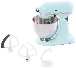 Produktbild: KitchenAid Küchenmaschine I Artisan I Kippbarem Food Processor I Teigknetmaschine mit 5 Zubehör | 2 Schüsseln aus Edelstahl | 4.8 L | Eisblau