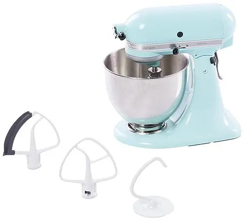 Produktbild: KitchenAid Küchenmaschine I Artisan I Kippbarem Food Processor I Teigknetmaschine mit 5 Zubehör | 2 Schüsseln aus Edelstahl | 4.8 L | Eisblau