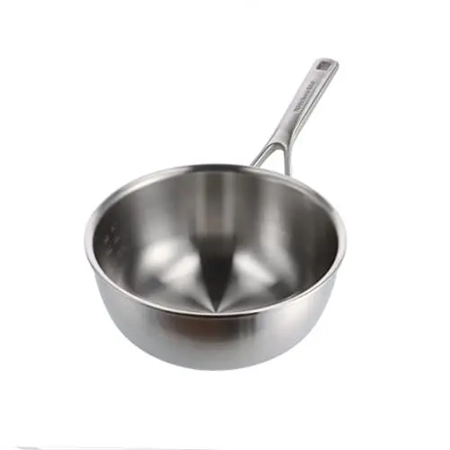 Produktbild: KitchenAid Multi-Ply Stainless Steel PFAS-freie keramische Antihaft-Pfanne aus Edelstahl, 22cm/3,1 Liter, Induktion, Multi Clad, Silber