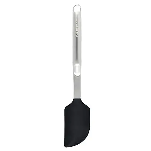 Produktbild: KitchenAid Premium Edelstahl-Teigschaber mit Silikon-Teigspatelkopf