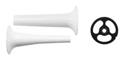 Produktbild: KitchenAid Zubehör Wurstfüller - 5KSMSSA - Würstpresse für Fleischwolf für KitchenAid Küchenmaschine - 2 Wurstfüllhörner in kleiner und großer Größe