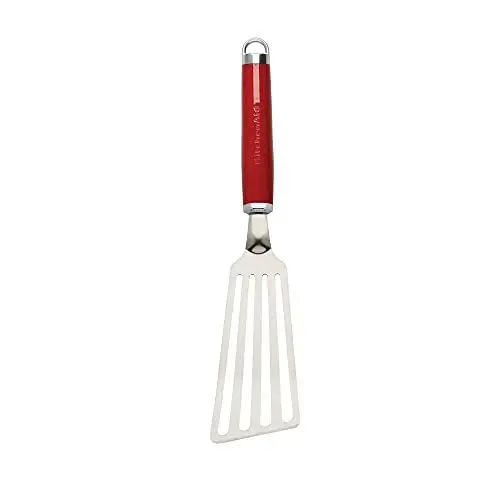Produktbild: KitchenAid flexibler Pfannenwender, geschlitzter Pfannenwender aus Edelstahl – Empire Rot, Large