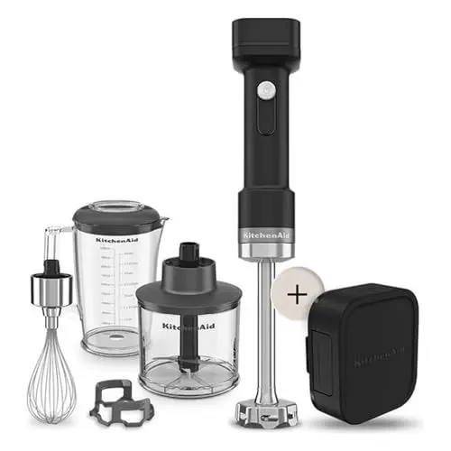 Produktbild: Kitchenaid Kabelloser Stabmixer - Kitchenaid Go - Tragbarer Stabmixer und sowie zusätzlichem Zerkleinerer und Schneebesen - Mit akku - Schwarz