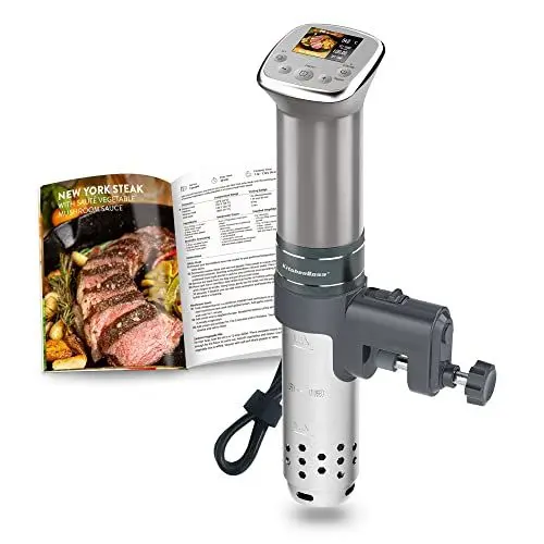 Produktbild: KitchenBoss Sous-Vide Garer Sous-Vide Stick: Farbige LCD-Rezepte | G321 Silver | Ultra-leise | Bürstenloser Gleichstrommotor | 1100 Watt | IPX7 Wasserdicht