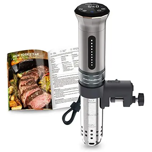 Produktbild: KitchenBoss Sous Vide Garer G300 Stick Präzisionskocher • Timerfunktion • 3D Zirkulation • Präziser Temperatureinstellung • IPX7 Wasserdicht • LED Touch-Display Immersion Tauchzikulator