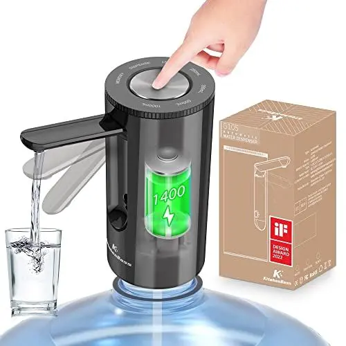 Produktbild: KitchenBoss Wasserflaschen Pumpe Flaschen Wasserspender: USB-Ladung Elektrischer Wasserspender 1-5 Gallonen Wasserspenderpumpe