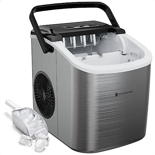 Produktbild: KitchenBrothers Eiswürfelmaschine Klein - Crushed Ice Maschine - Eiswürfel Maschine, Würfel - Ice Cube Maker - Eiswürfelbereiter - Ice Maker - Eiswürfelmaschinen - Ice Crusher - Eiscrusher