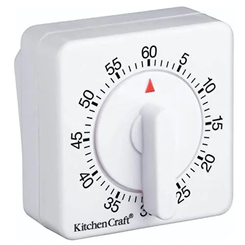Produktbild: KitchenCraft Aufziehbarer Küchen-Timer, 60 Minuten, Weiß