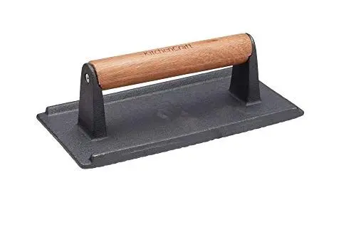 Produktbild: KitchenCraft Gusseisen Burgerpresse, Grill BBQ Bacon Presse, Steak Gewicht, 21 x 11 cm (8,5'' x 4,5''), Schwarz