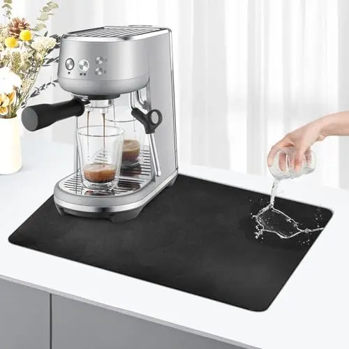 Produktbild: KitchenRaku Kaffeemaschine Abtropfmatte,abtropfmatte geschirr (Schwarz, 30x40cm)