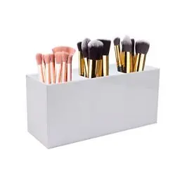 Produktbild: Kitchnexus Kosmetik Organizer, Make up Organizer mit 3 Fächer Kosmetik Pinselhalter Aufbewahrungbox für Pinsel Eyeliner Lippenstift Bürste Puder