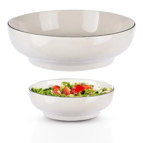 Produktbild: KITCHTIC Keramikschalen für Suppe, Dessert, Müsli, Salat und Pasta, mikrowellen- und spülmaschinenfest, Geschenke für Freunde und Familie, Servierschale