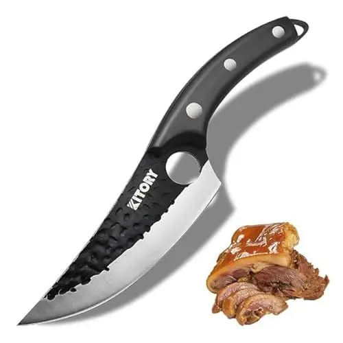 Produktbild: Kitory Kochmesser Küchenmesser Scharf Wikinger Messer Profi Chefmesser Fleischmesser Outdoor Messer für Camping Grill BBQ