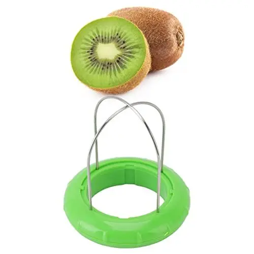 Produktbild: Tnfeeon Kiwi Slicer Tool, Tragbarer 2-in-1-Kiwi-Fruchtschäler, Edelstahl-Kiwi-Fruchtschäler mit Griffigem Griff