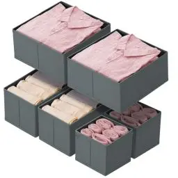 Produktbild: kiximay 6er Set Schubladen Organizer für Malm Pax Kleiderschrank Schrank Aufbewahrungsbox - Faltbare Stoff Schubladen Ordnungssystem für Garderobe Schlafzimmer, Babykleidung, Socken, Unterwäsche