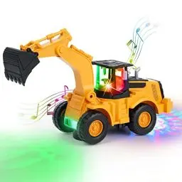 Produktbild: Kizeefun® Bagger Spielzeug, Ferngesteuerter Fahrend mit Sound und Licht, Baustellenfahrzeuge Kinder, EIN Auto Kinderspielzeug Mehreren Musikstücken Geschenk für Jungen und Mädchen ab 3 4 5 6 7 Jahren