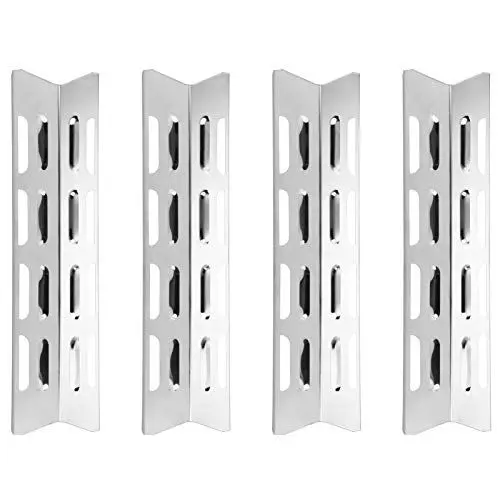 Produktbild: KJAOYU 4 Stück Universal-Grill-Wärmeplatten, Wärmezelte, Hitzeschilde für Gasgrill, Edelstahl, Gasgrill, Ofen, Wärmeplatte, Wärmezelte, Deflektor, Brennerabdeckung, Zubehör