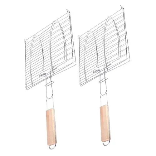 Produktbild: KJHBV 2 Stück Gegrillter Fischnetz Rindfleisch Grillkorb Grillrost Fisch Grillrost Grillkorb Fleisch Grillrost Rindfleisch Grillroste Rindfleisch Grillnetz Rack Grillfleisch Rack