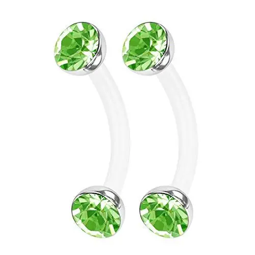 Produktbild: KJM FASHION 2 STK Flexibles Acryl Banane Ohr 1.2mm - 1 8mm 5/16 Inch 3mm Halbe Kugel Eyebrow Rook Cartilage Tragus Ohrringe Tragus Piercing Schmuck 0918