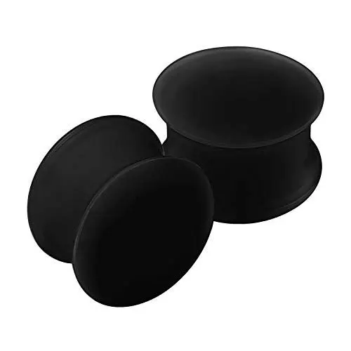Produktbild: KJM FASHION 2 STK Silicone Black 16mm 5/8 Double Flared Ohrringe Flesh Earplugs Stecker Expander Dehnen Gauges Piercing Schmuck 2671