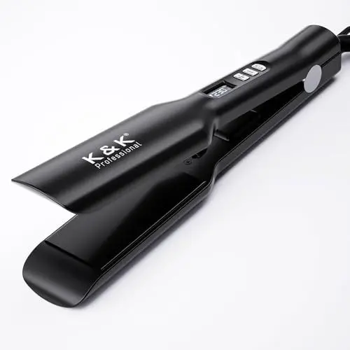 Produktbild: K&K Haare Glätteisen 45 mm, Keramik Titan Ion Glätten Locken und Glätten, Dual-Spannung Glätteisen und Lockenstab, 50-230 ℃ Haarglätter