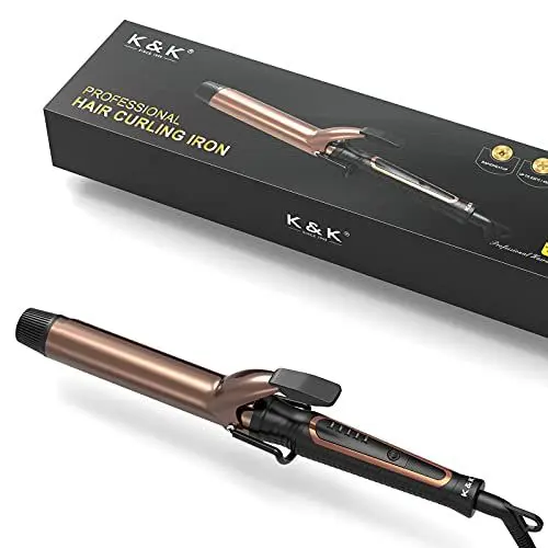 Produktbild: K&K Lockenstab mit Keramik-Turmalin-Beschichtung, Pro Spiral Curl, 50 bis 230 °C, suutomatische Abschaltung nach 60 min, Universalspannung