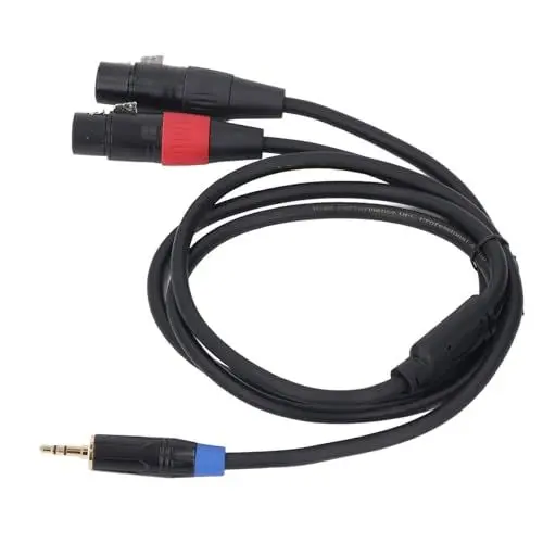 Produktbild: KKPLZZ Dual Female XLR auf 3,5 Mm Y-Splitterkabel XLR auf 1/8 Zoll Stereo Aux Interconnect Mikrofonanschluss Adapterkabel für Mixer CD-Player (2m)