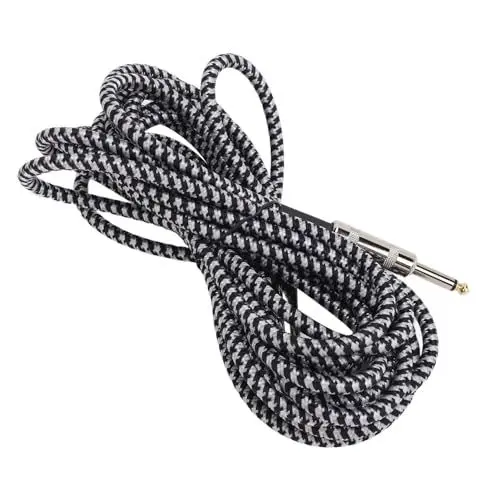 Produktbild: KKPLZZ Gitarren-Verbindungskabel, 6,35-mm-Schnittstelle, Gewebtes Kabel Elektrische Instrumente, Bass, Mikrofon, Lautsprecher, Verstärker, Mixer