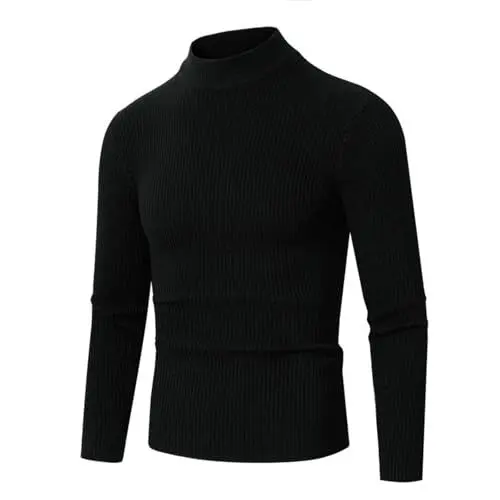 Produktbild: KKvoPiQ Dirndl Schmuck Rot Casual Stehkragen Langarm Urlaub Outdoor Strickwolle Pullover Top Herren down (#A-Black, M)