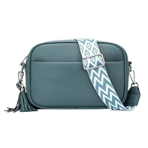 Produktbild: KKXIU Umhängetasche Damen klein Crossbody Bag Handytasche zum Umhängen, Moderne Handtasche Taschen mit Verstellbar Breitem Schultergurt, Tasche Damen Tägliches Arbeiten, Einkaufen, Reisen (blau)