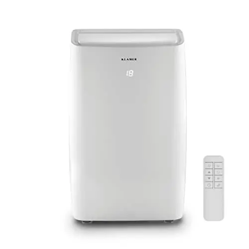 Produktbild: KLAMER Mobile Klimaanlage mit Abluftschlauch und Wassertank, 12000 BTU/h, 3-in-1 Klimagerät für Räume bis 43m², mit Luftentfeuchter, Kühlung und Ventilation für Haus, Wohnung & Büro