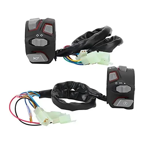 Produktbild: Klanata 22 mm Universal-Motorrad-Lenkerschalter, beleuchtete Hupe, Blinker und Scheinwerfersteuerung, vielseitiger Schalter für Motorrad-Beleuchtungssysteme (Red Light)