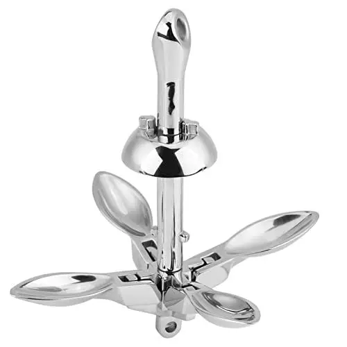 Produktbild: Klappanker für Boote, ANGGREK 0,7 Kg Edelstahl-Boots-Klappanker-Anker-Docking-Hardware-Ersatz für Marineyacht Silber