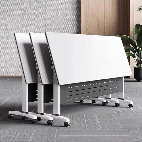 Produktbild: Klappbarer Besprechungstisch 3 Pack Konferenztische Besprechungstisch Kantinentisch Verkaufstisch Schreibtisch Mobiler Schulungstisch Mit Rollen Klappbarer Computertisch Schreibtisch Klappbar(140*60*7
