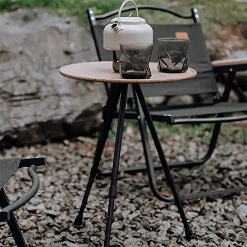 Produktbild: Klappbarer Campingtisch, Langlebig und Verdickt, Tragbar, Verstellbar, Outdoor-Tisch für Picknick-Campingausflüge (Aluminiumlegierung, Dichteplatte) (Holzmaserung)