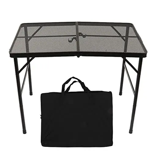 Produktbild: JYCRA Klappbarer Grilltisch für Outdoor-Camping, Tragbarer Grilltisch mit Netz-Desktop, Höhenverstellbarer Klapptisch für Picknick, Strand und Grillen