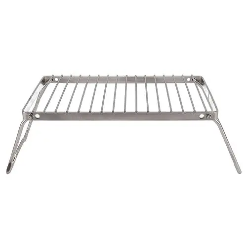 Produktbild: Klappbarer Lagerfeuer-Grill, Faltbarer Lagerfeuer-Grill, Robuster Stahlrost, Tragbarer Camping-Grillrost mit verstellbarer Höhe, Edelstahl-Lagerfeuer-Kochgestelle, Tragbarer Stahl-Lagerfeuergrill