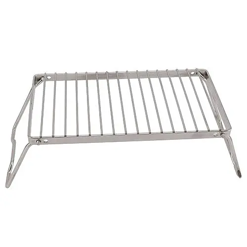 Produktbild: Klappbarer Lagerfeuergrill, Feuerstellen-Grillrost aus Edelstahl 304, Tragbarer Campinggrill, Höhenverstellbar, Dickere Lagerfeuer-Kochgestelle, Abtropfender Rucksackgrill für