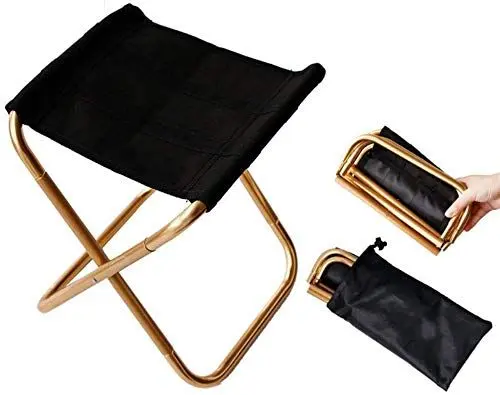 Produktbild: Klapphocker Mini, leicht tragbarer Stuhl, verpackt in Tragetasche, leichte, einfach zu tragende, zusammenklappbare Hockerstühle zum Angeln, Camping, Reisen