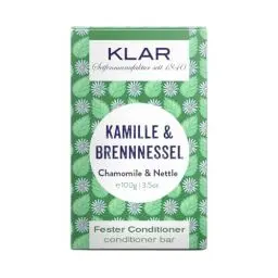 Produktbild: Klar Seifen fester Conditioner Kamille & Brennnessel 100g (für störrisches Haar), geeignet für empfindliche Kopfhaut und störrisches Haar, 11183