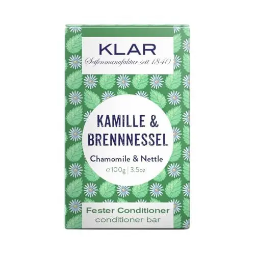 Produktbild: Klar Seifen fester Conditioner Kamille & Brennnessel 100g (für störrisches Haar), geeignet für empfindliche Kopfhaut und störrisches Haar, 11183