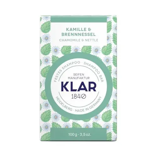 Produktbild: Klar Seifen festes Shampoo Kamille & Brennnessel 100g (für störrisches Haar), geeignet für empfindliche Kopfhaut und störrisches Haar, Shampoo, 11039