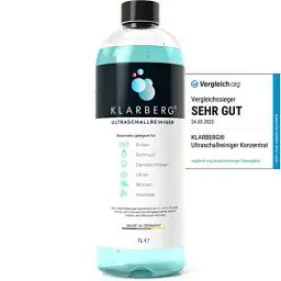 Produktbild: KLARBERG® 1L Ultraschallreiniger Konzentrat I Reinigung von Brillen, Schmuck, Zahnersatz, Uhren im Ultraschallbad I Mit jedem Ultraschallreinigungsgerät nutzbar