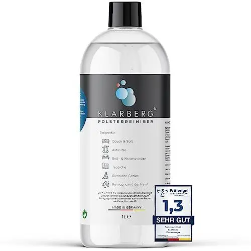 Produktbild: KLARBERG® 1L Waschsauger Polsterreiniger Konzentrat I Polsterreiniger für Sofa, Teppich, Autositze, Textilreiniger uvm. I Geeignet für Waschsauger, Nasssauger und Reinigung per Hand