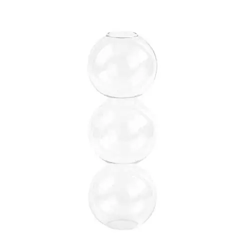Produktbild: Klare Glasblasen-Hydrokulturvase, Moderne Blumenvase, 3/4-Kugelknospenvase, Mittelstück-Glasvase, Einzigartige Blumenvase, Kreative Kugelförmige Vase für Hochzeit, Tischdekoration,(Weißer 3-Ball)