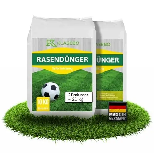 Produktbild: KLASEBO Rasendünger Frühling/Sommer 20 kg, Langzeit-Rasensamen, Geeignet für Streuwagen, Niedrig-Staub Granulate, NPK 21 + 6 + 12