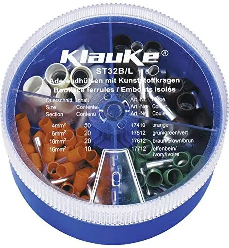 Produktbild: Klauke ST32B Aderendhuelsen-Sortiment 4mm² 16mm² Orange, Gruen, Braun, Elfenbein 1 Teile