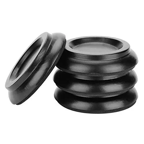Produktbild: Klavieruntersetzer, 4 Stück Piano Caster Cups Aufrechte Runde Klavier Fußpolster Buchenholz Untersetzer Tassen mit rutschfestem Eva-Schaum für Bodenschoner(Schwarz)