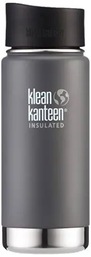 Produktbild: Klean Kanteen Uni Edelstahlflasche mit Cafe Verschluss 473 ml Vakuum Insulated Wide Vakuumisolierte Trinkflasche mit 2.0 Café Cap 473ml in grau matt, 28 x 18 x 18 cm