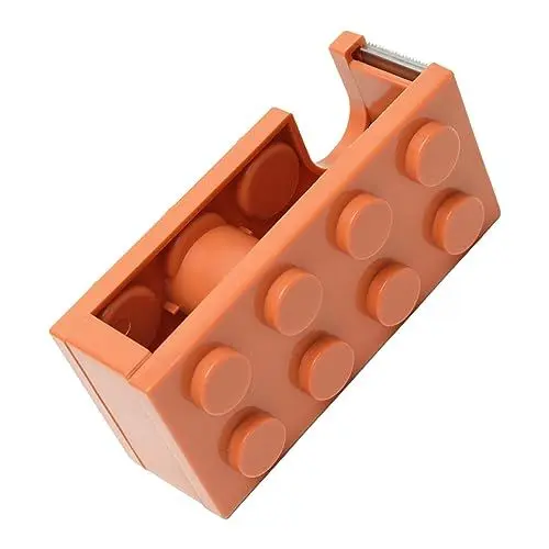 Produktbild: Klebebandabroller, Kleiner und Filigraner Desktop-Klebebandabroller mit Scharfer Klinge, Niedlicher Mini-Klebebandabroller in Bausteinform für Büro, Schule, Zuhause (Orange)